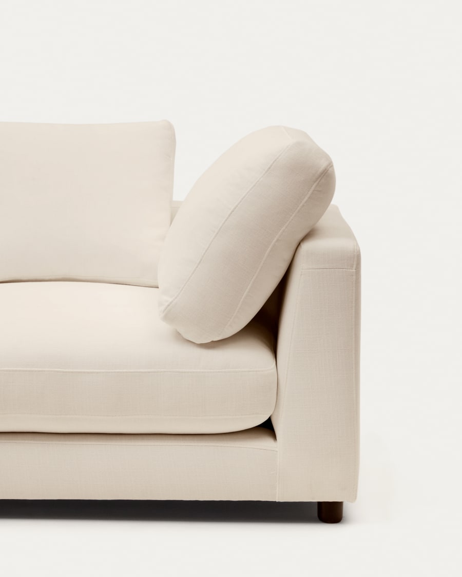 Gala left chaise longue in beige, 193 x 105 cm