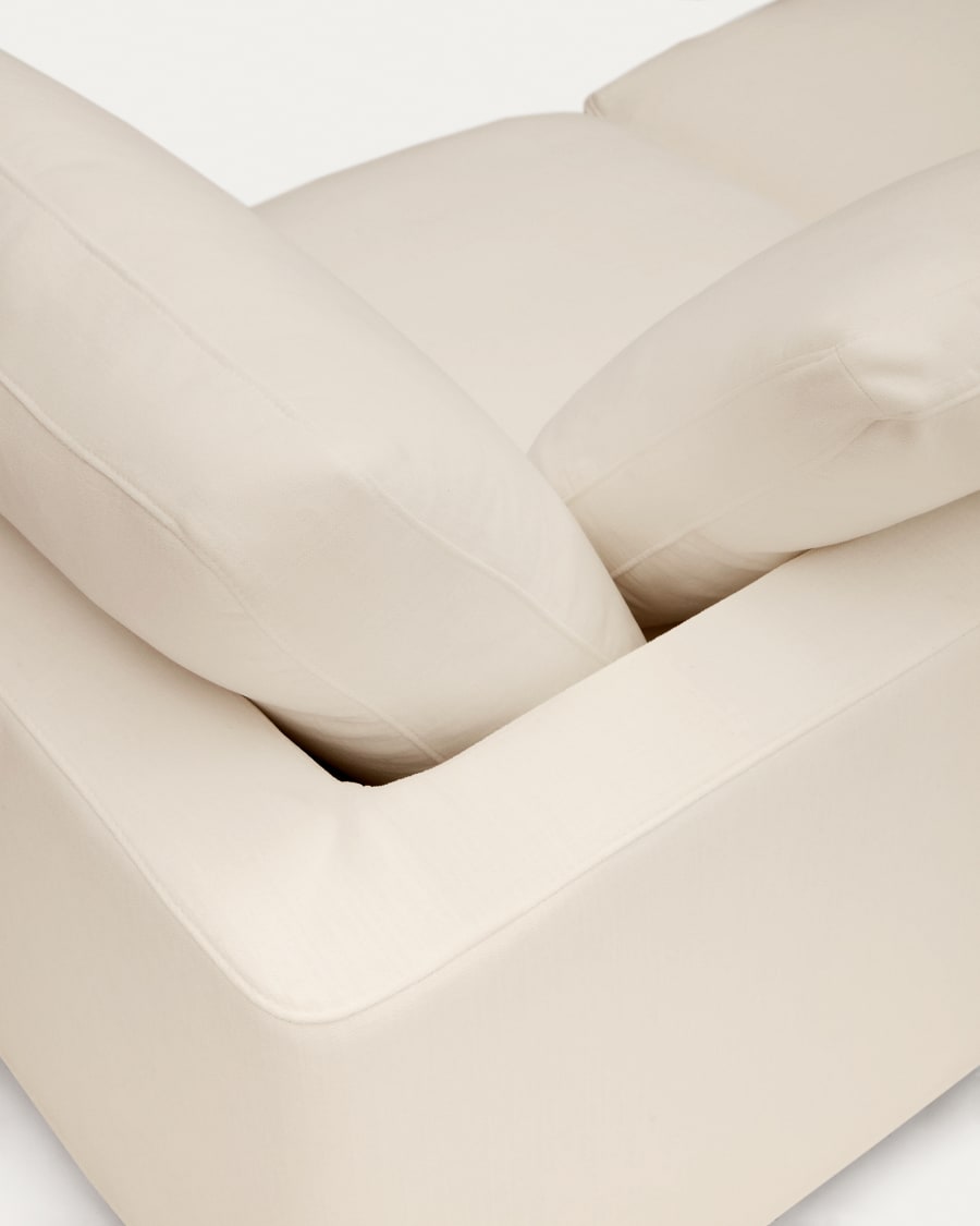 Gala left chaise longue in beige, 193 x 105 cm