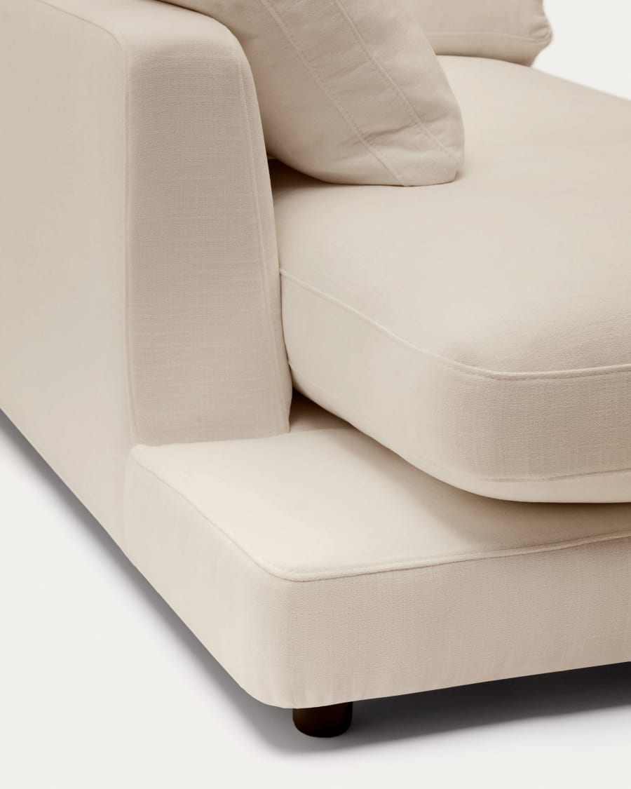 Gala left chaise longue in beige, 193 x 105 cm