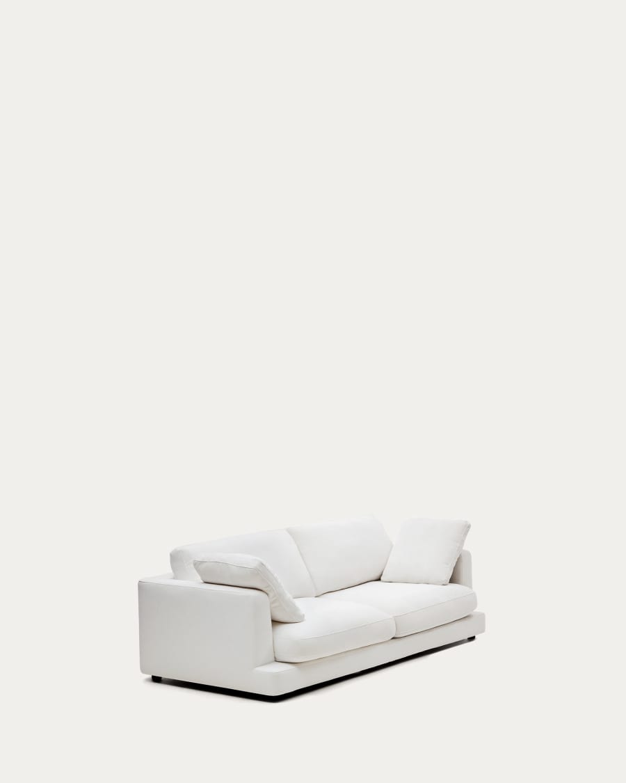 Gala 3 seater sofa in white, 210 cm