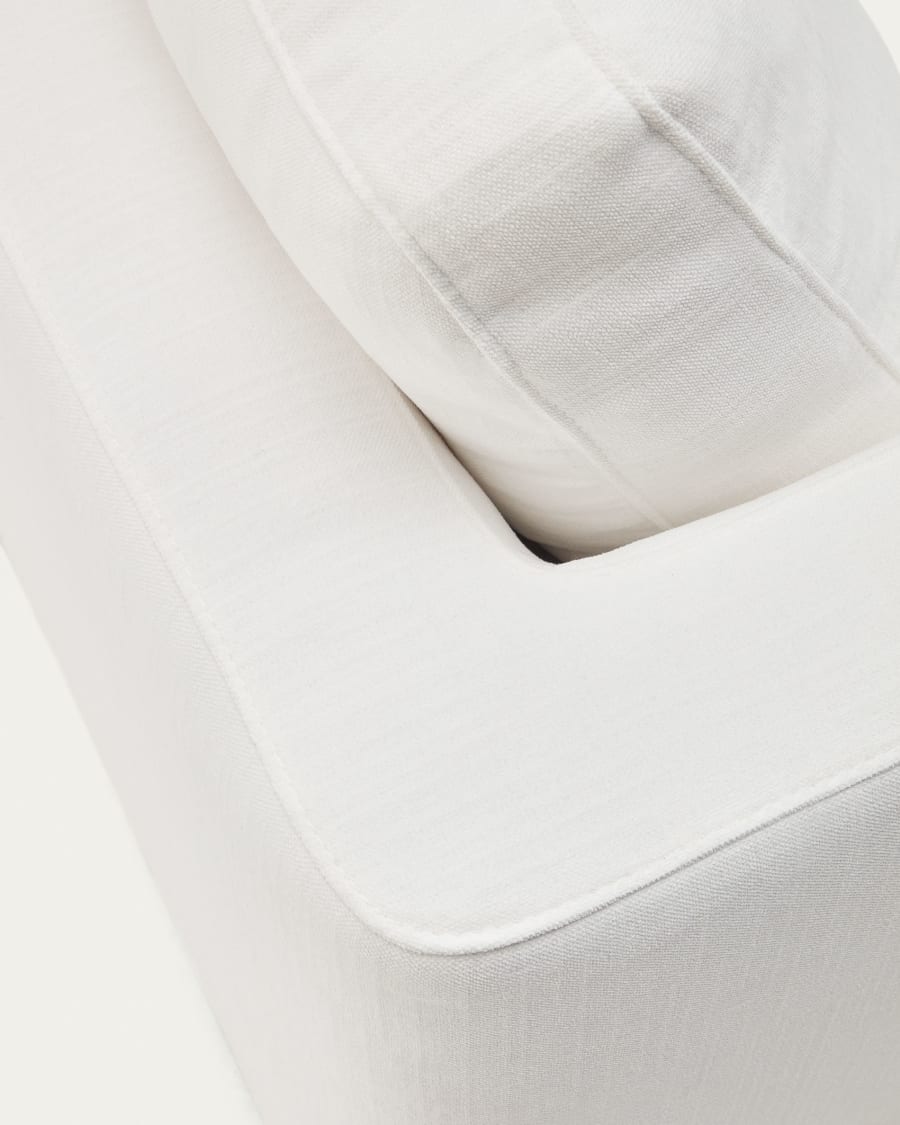 Gala 4 seater sofa with right side chaise longue in white, 300 cm