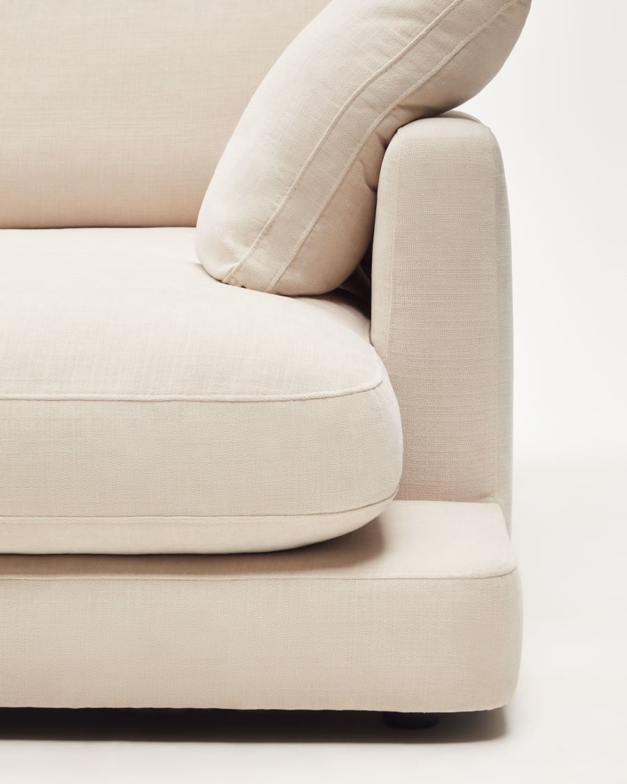 Gala 4 seater sofa with right side chaise longue in beige, 300 cm