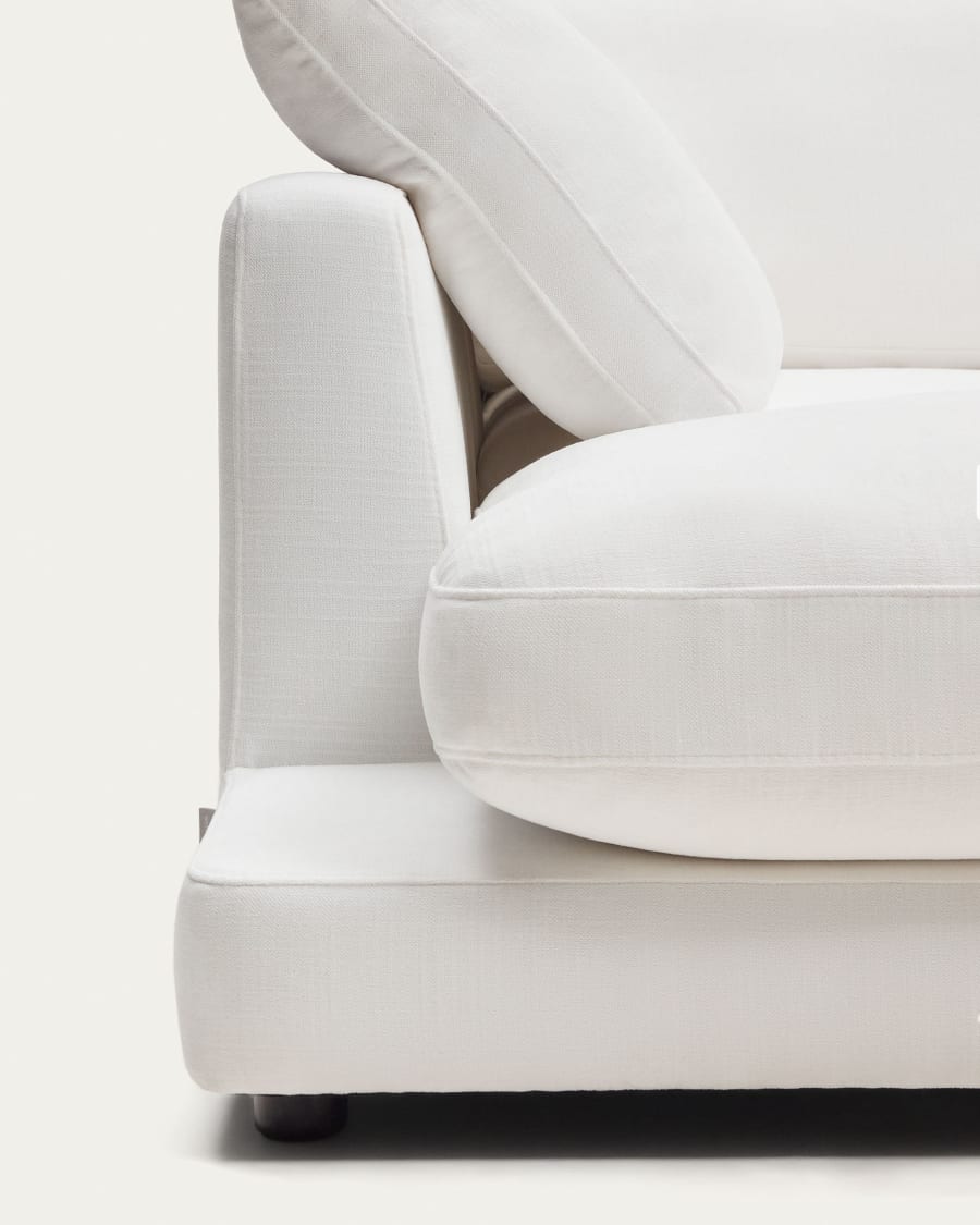 Gala 3 seater sofa with double chaise longue in white, 210 cm