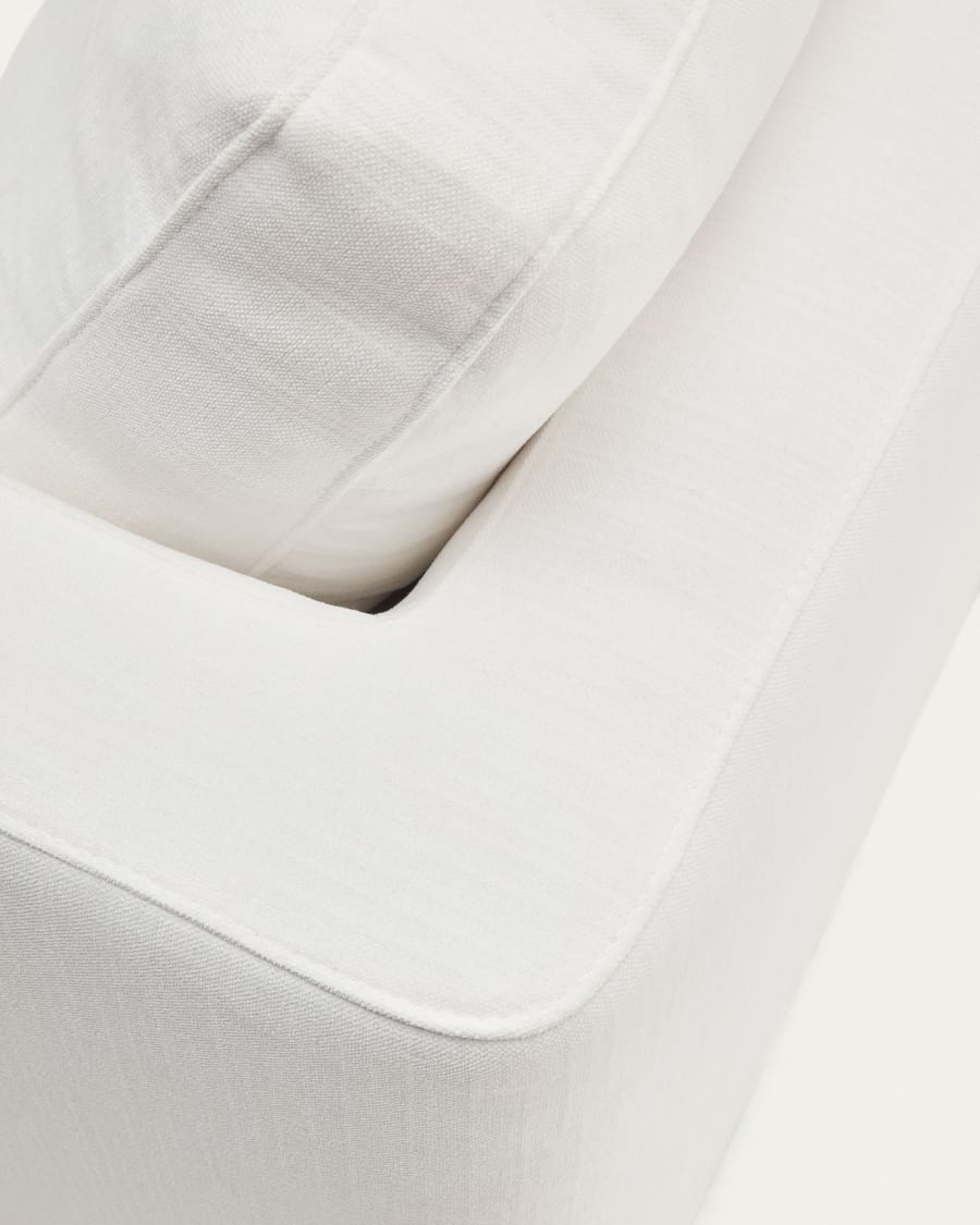 Gala 3 seater sofa with double chaise longue in white, 210 cm