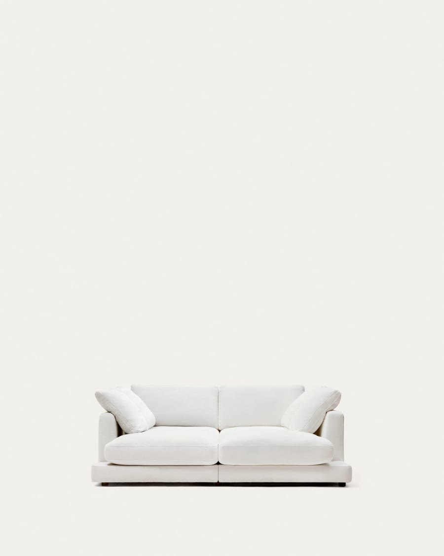 Gala 3 seater sofa with double chaise longue in white, 210 cm
