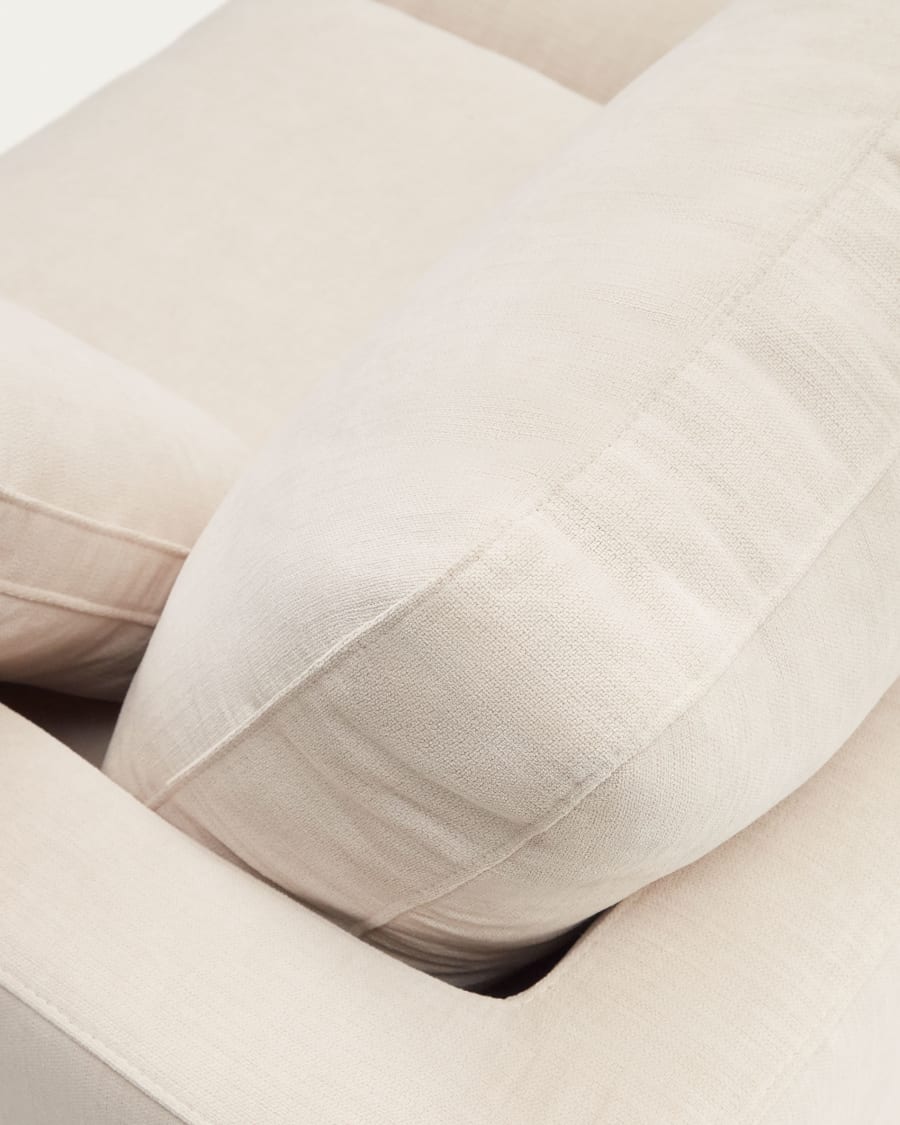 Gala 3 seater sofa with double chaise longue in beige, 210 cm