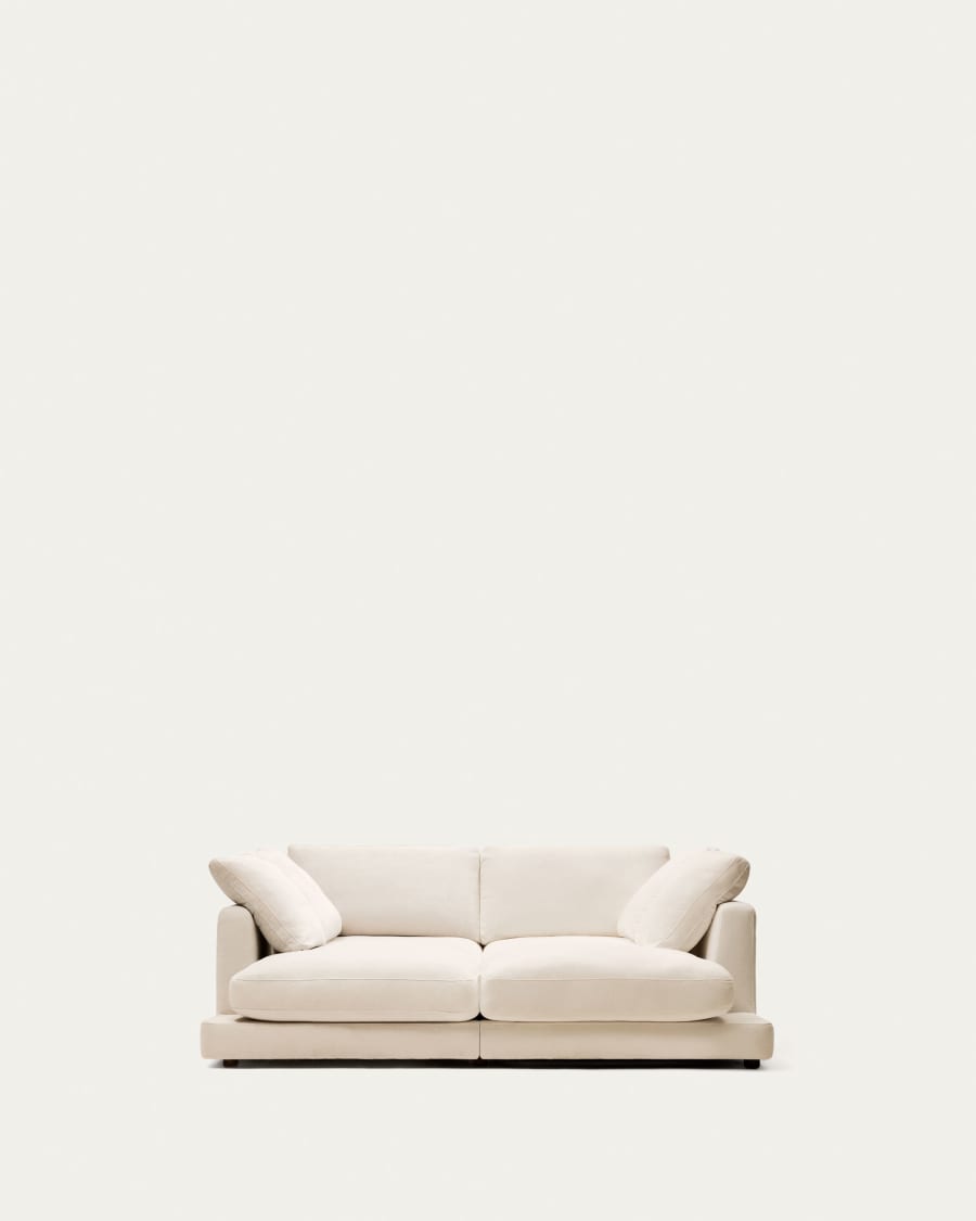 Gala 3 seater sofa with double chaise longue in beige, 210 cm