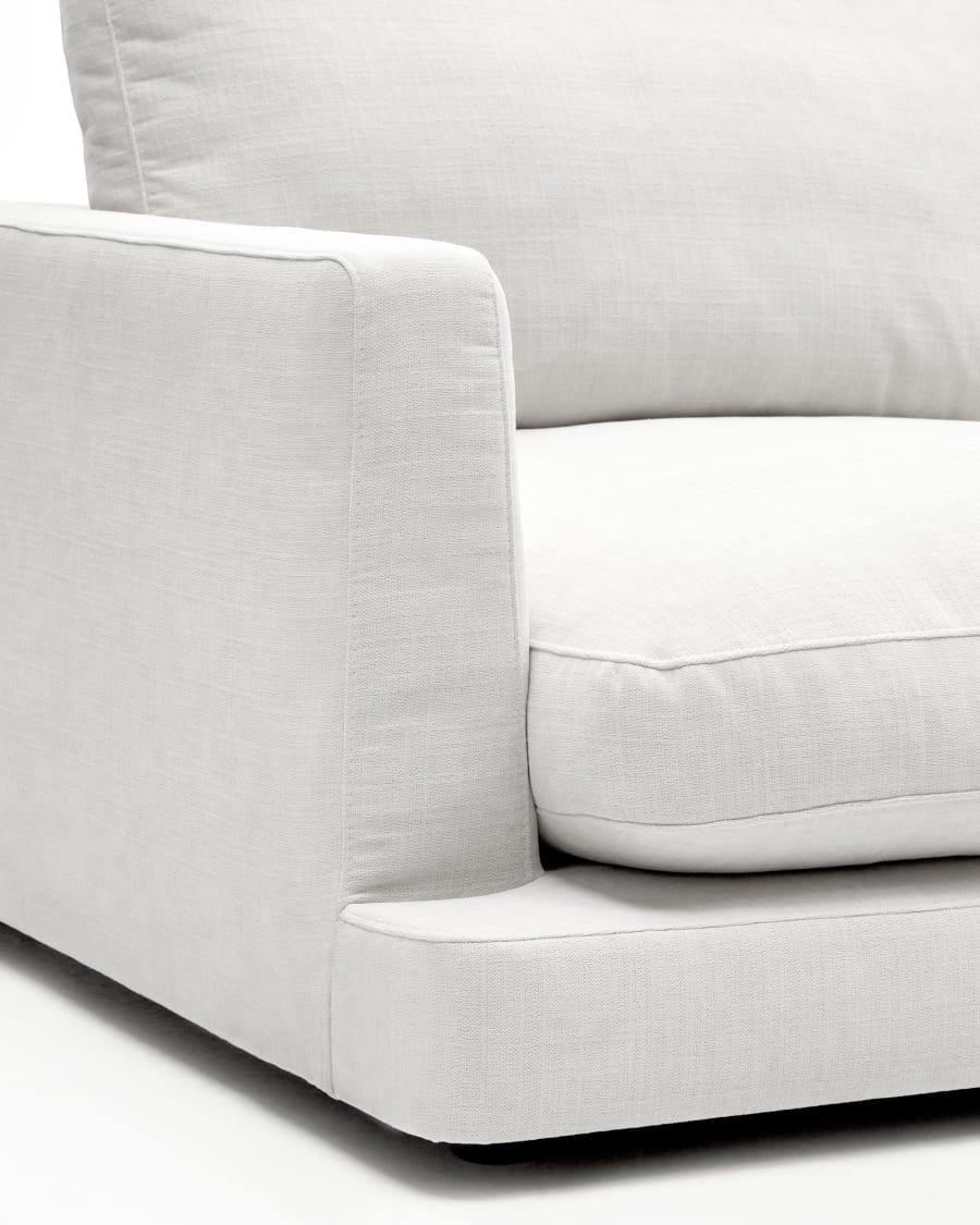 Gala 6 seater sofa in white, 390 cm