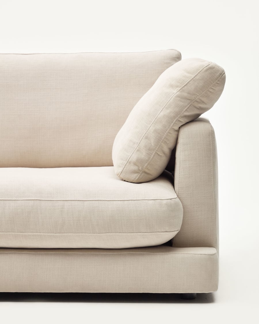 Gala 6 seater sofa in beige, 390 cm