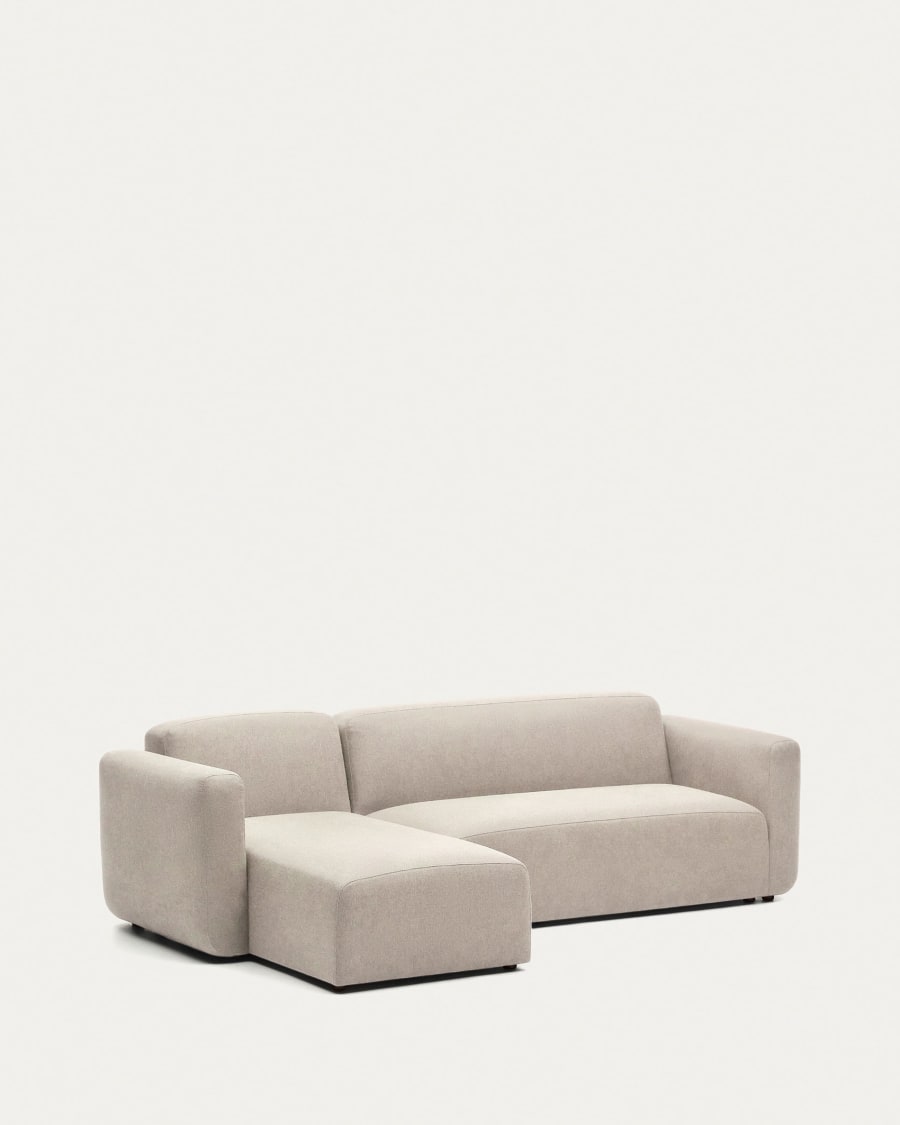 Neom 3 seater modular sofa, right/left chaise longue in beige, 263 cm FSC Mix Credit