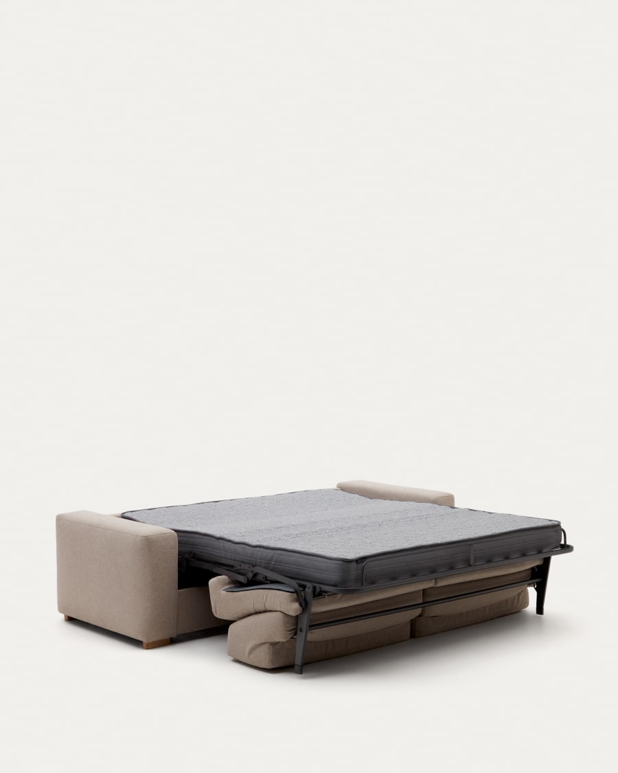 4-Sitzer-Bettsofa Anley in Beige mit Beinen aus massivem Buchenholz, 244 cm, FSC Mix Credit