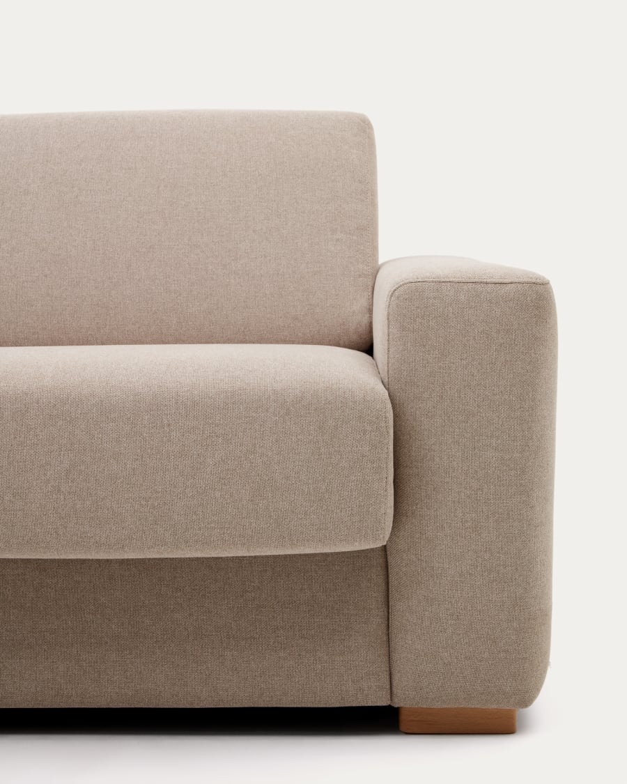 3-Sitzer-Bettsofa Anley in Beige mit Beinen aus massivem Buchenholz, 224 cm, FSC Mix Credit