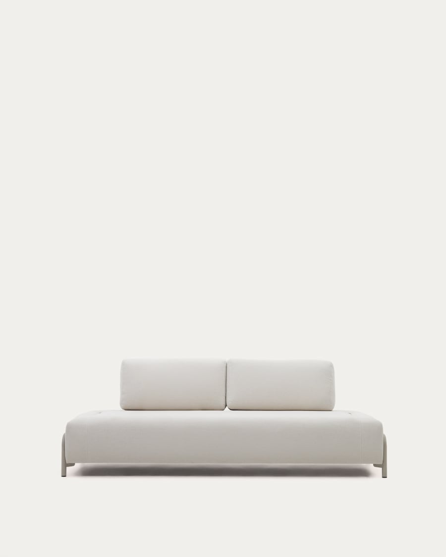 Compo module beige chenille 3-seater with beige metal structure 232 cm FSC Mix Credit