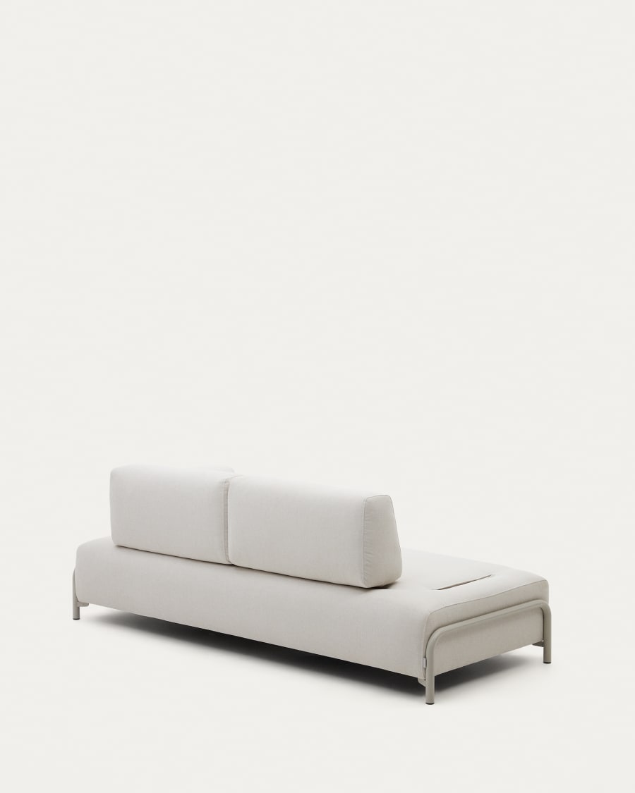 Compo module beige chenille 3-seater with beige metal structure 232 cm FSC Mix Credit
