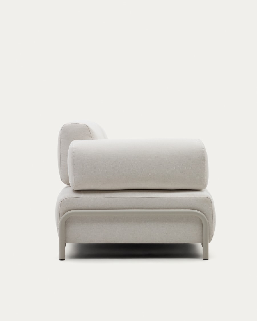 Compo beige chenille 3-seater sofa with beige metal structure 232 cm FSC Mix Credit