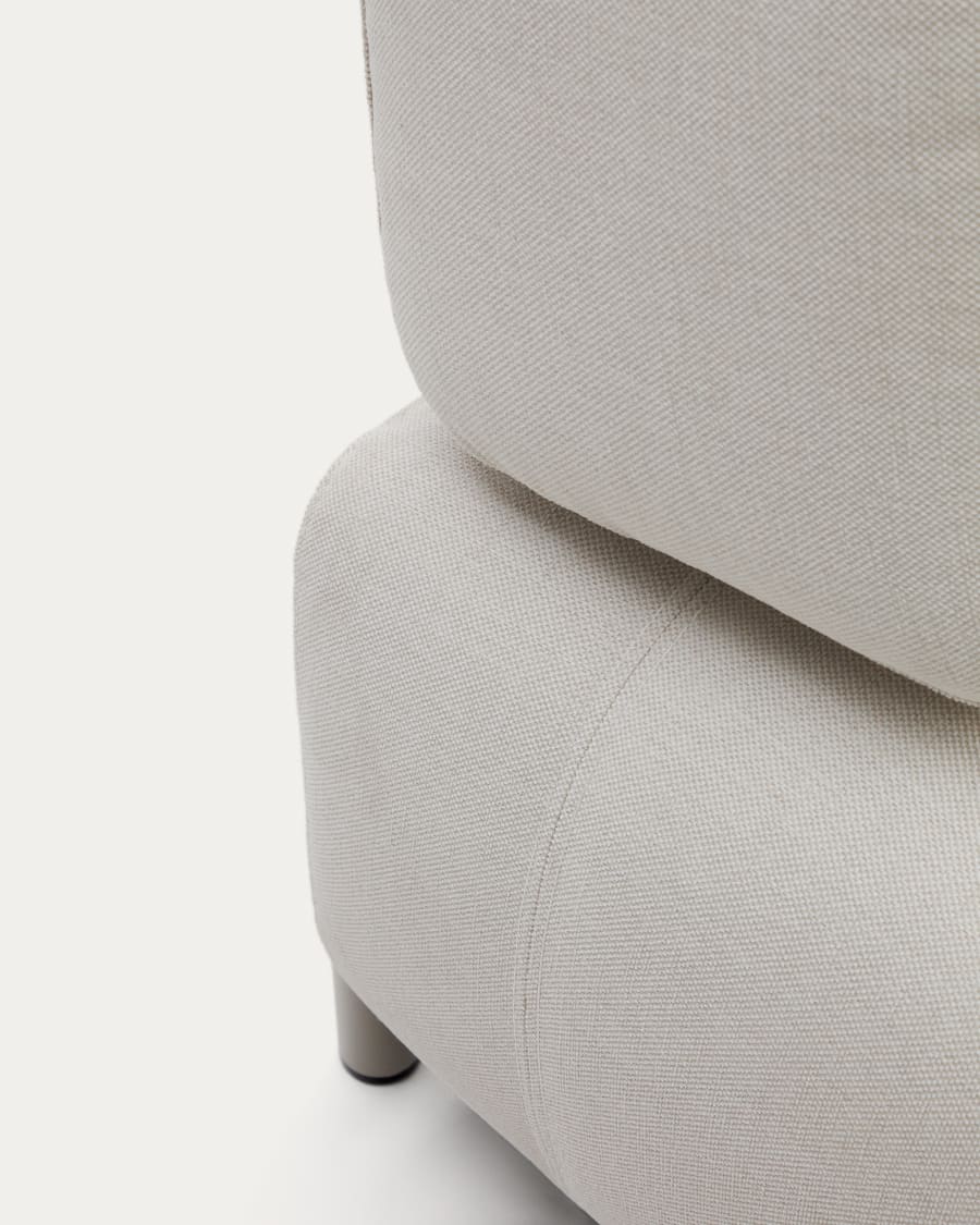 Compo 3-seater sofa chenille beige, large tray oak veneer and beige metal structure 232cm FSC Mix Credit