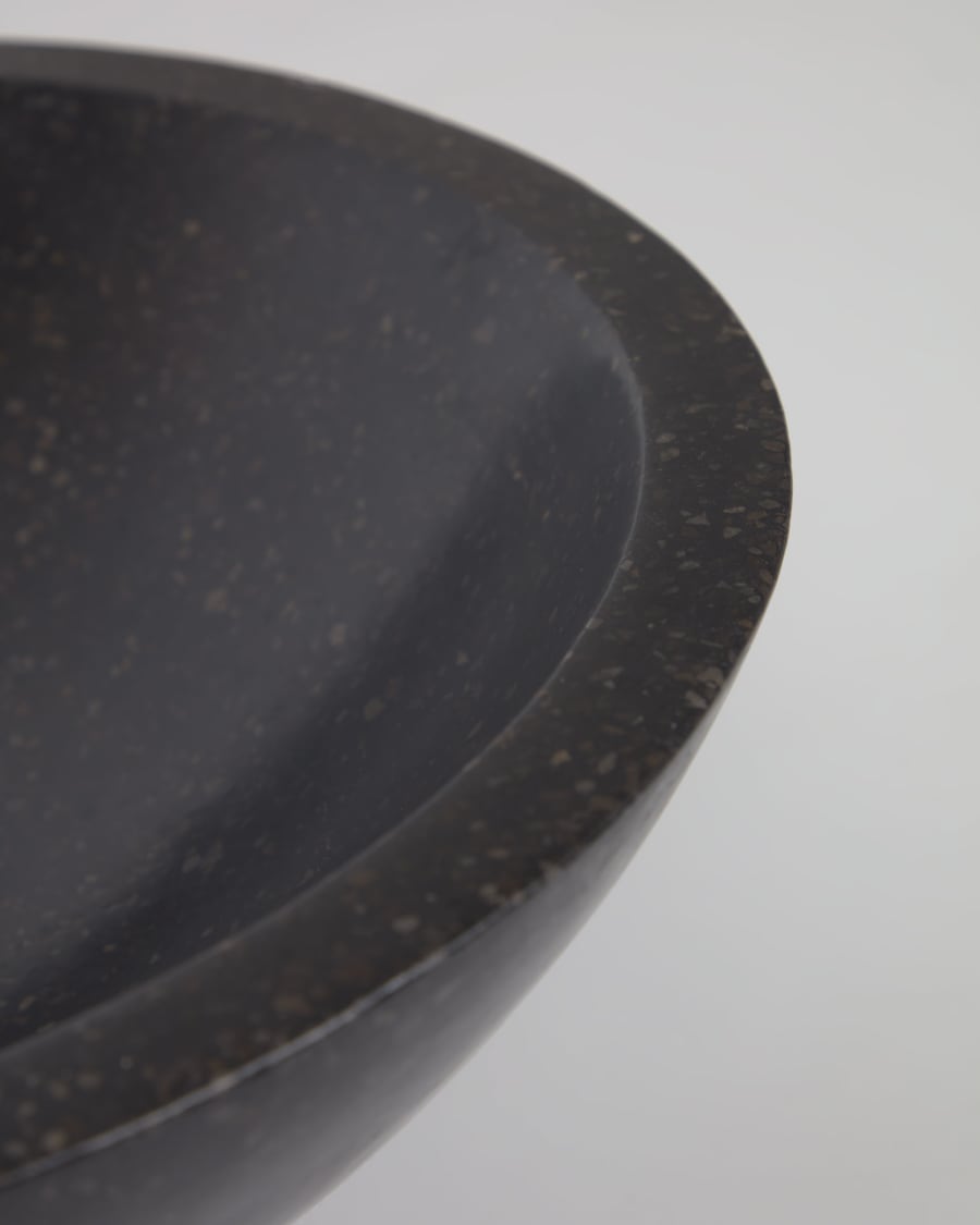 Delina countertop washbasin in black terrazzo Ø 40 cm