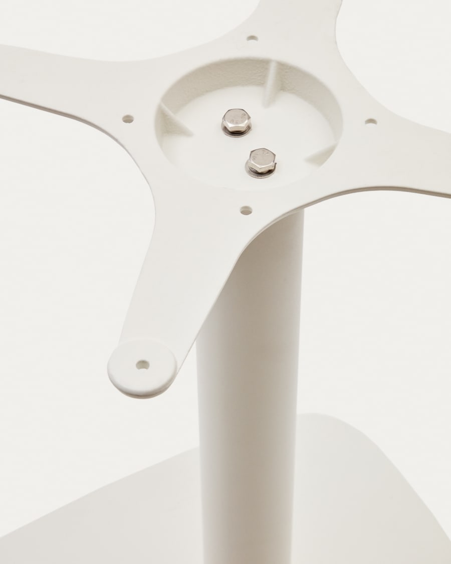 Dina Stehtischbein mit quadratischem Metallfuß in weiß lackierter Ausführung