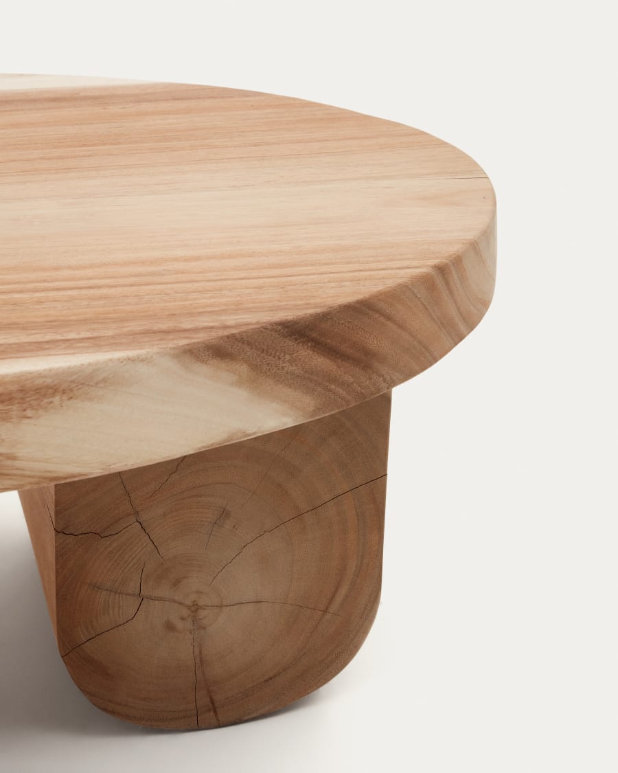 Round natural shop wood coffee table