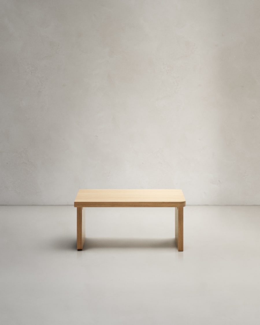 Table basse Oaq en placage de chêne finition naturelle 89 x 62 cm FSC Mix Credit
