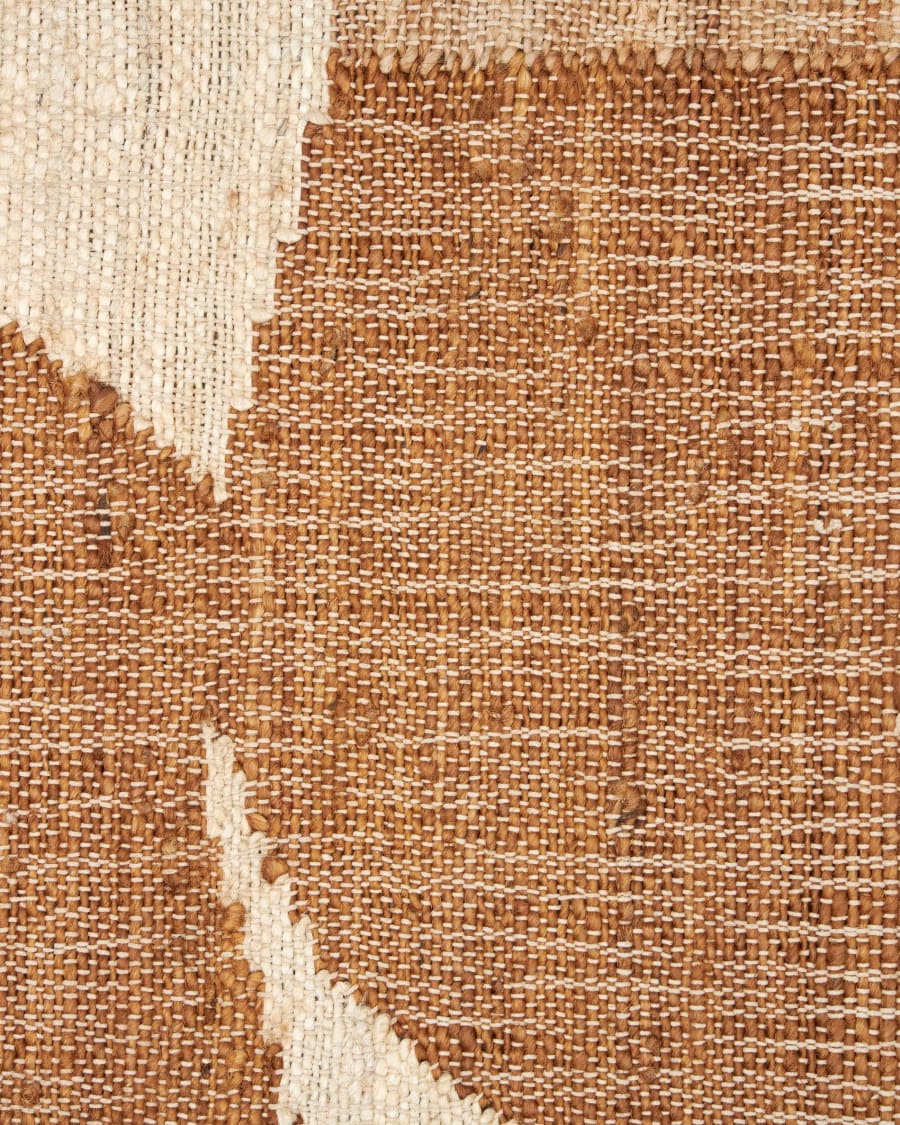 Cabanes jute and cotton rug, natural and brown, 70 x 140 cm