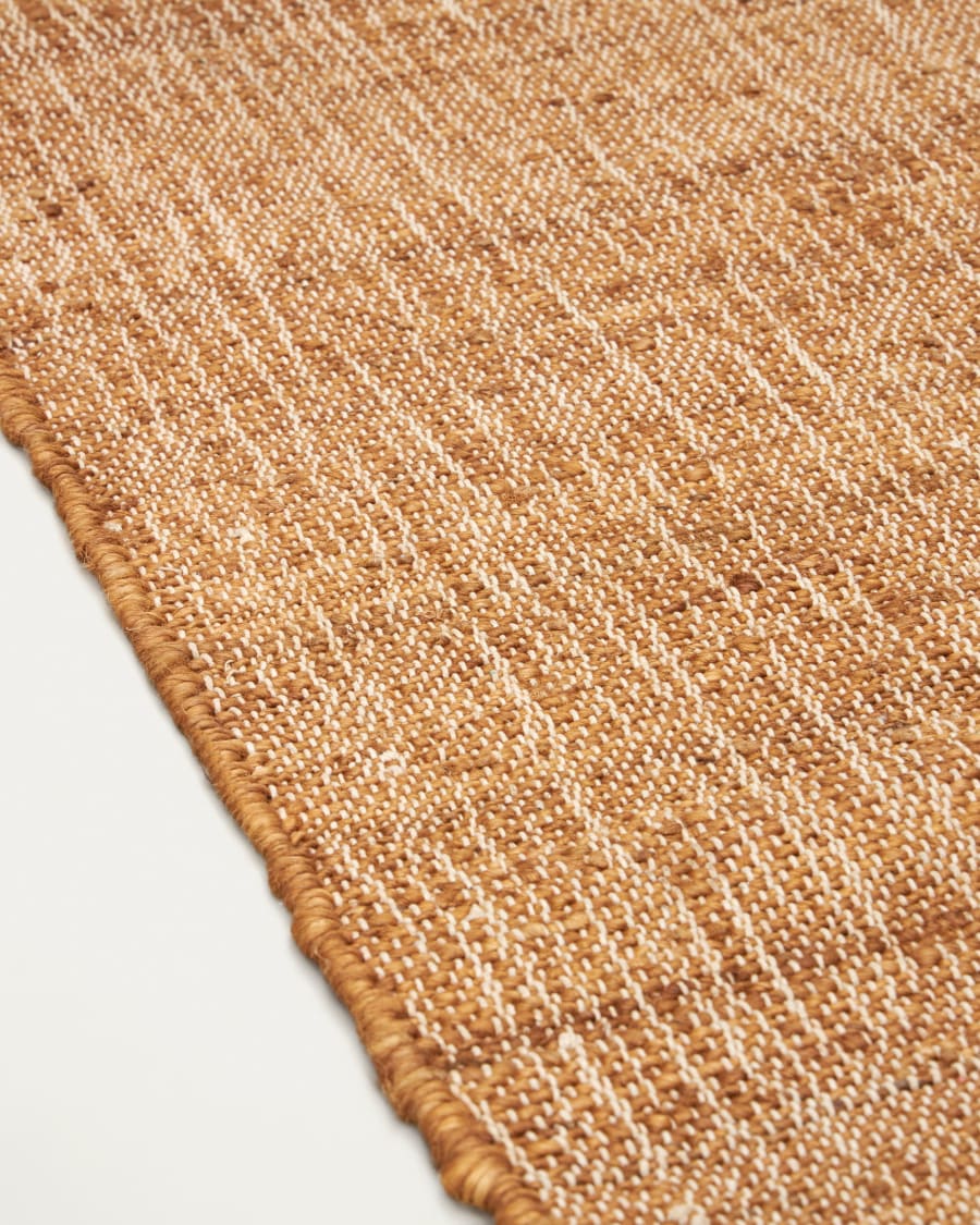 Cabanes jute and cotton rug, natural and brown, 70 x 140 cm