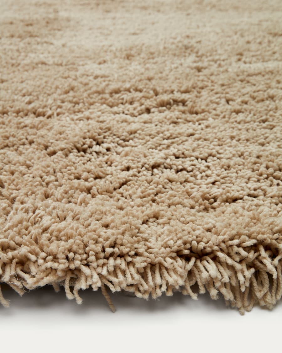 Neade rug, cotton and polyester in beige, 200 x 300 cm
