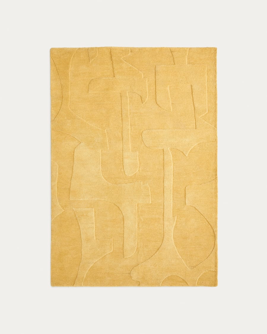 Maie mustard mustard wool and viscose rug 160 x 230cm