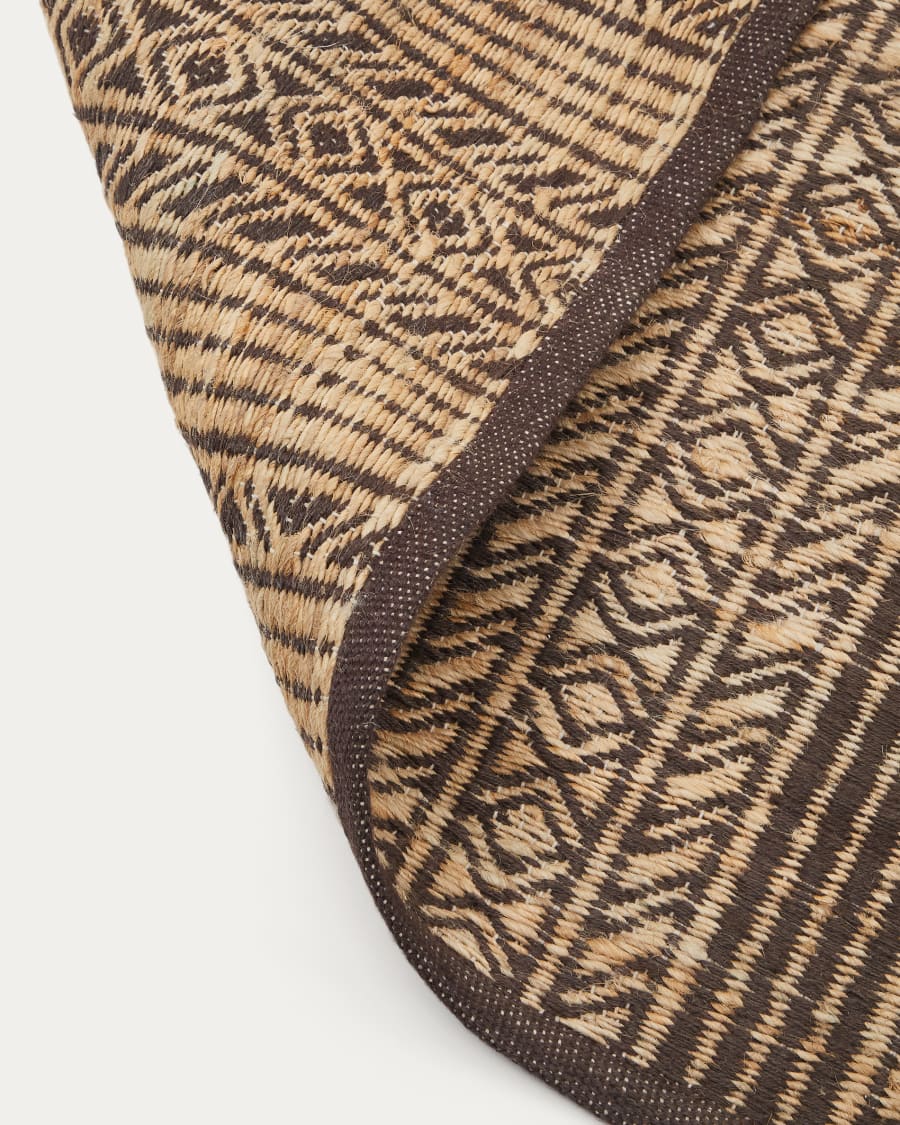 Sinta brown jute Jacquard rug 200 x 300 cm