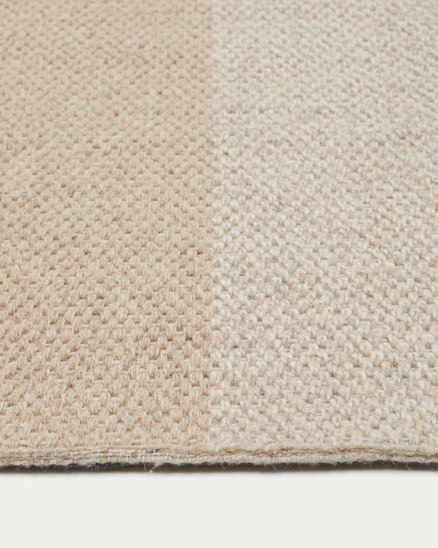 Sulema rug made of beige checkered wool 160 x 230 cm