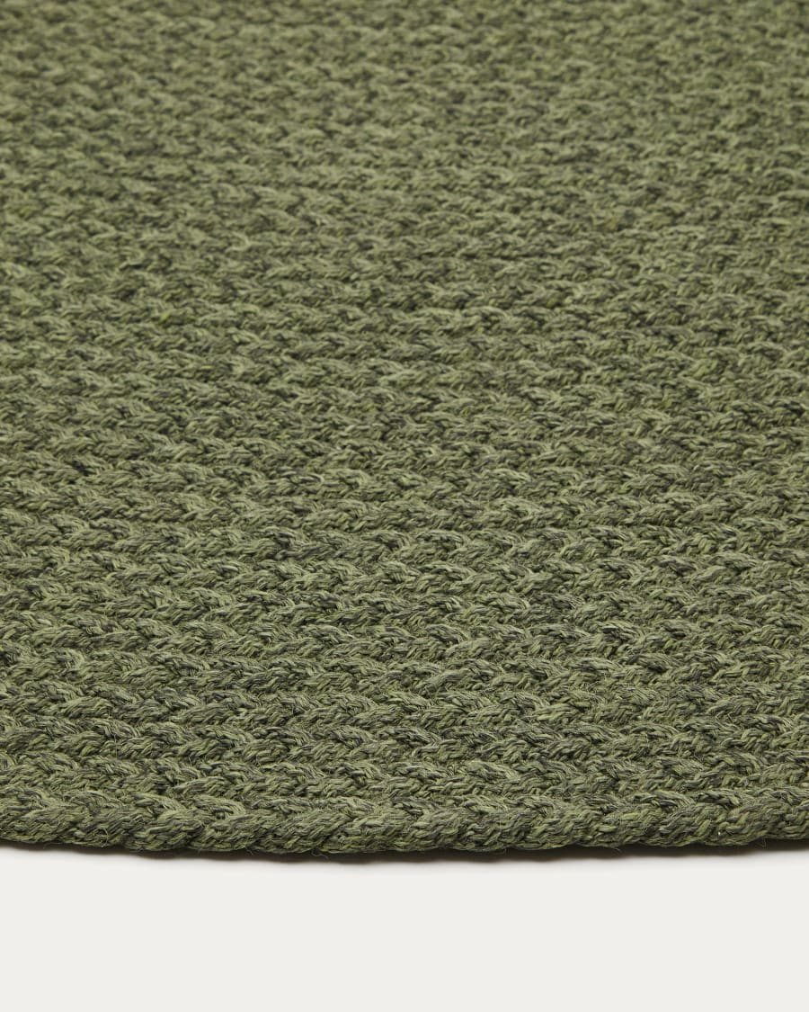 Despas green round rug made from synthetic fibres Ø 200 cm