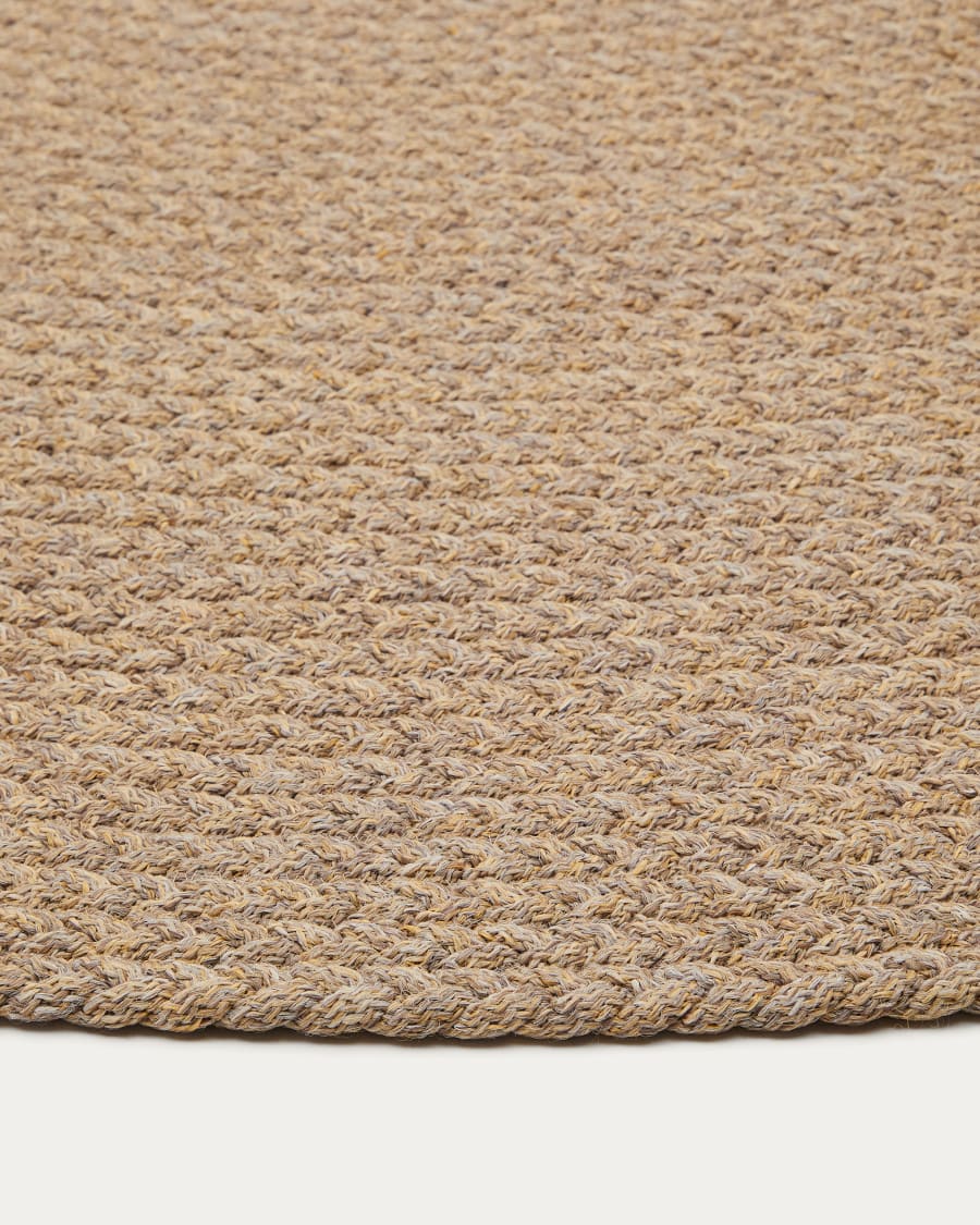 Despas beige round rug made from synthetic fibres Ø 200 cm
