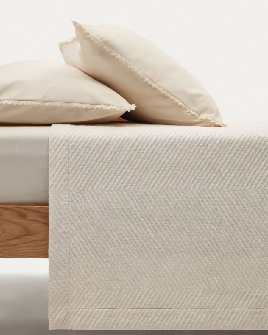 Bedar quilt in beige cotton for 180/200 cm bed