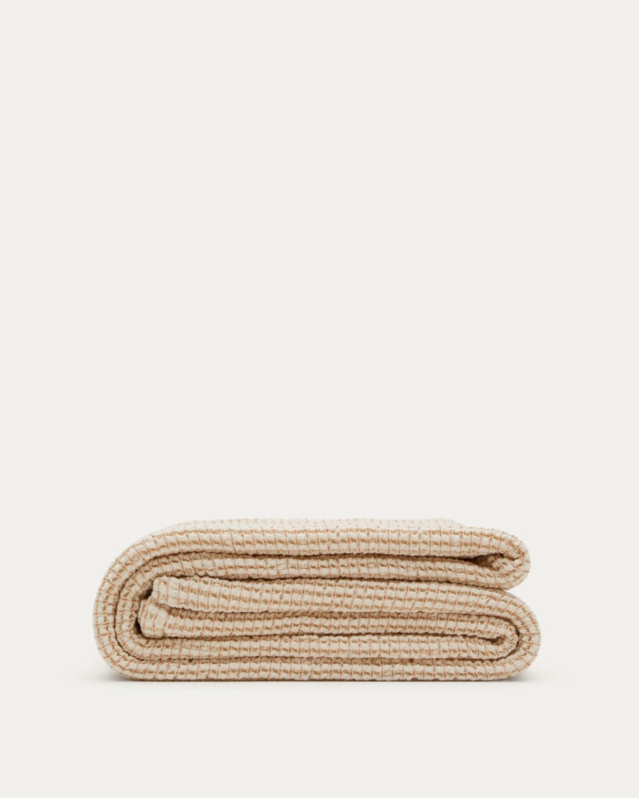 Senara Bettdecke 100% Baumwolle beige für 150/160 cm Bett
