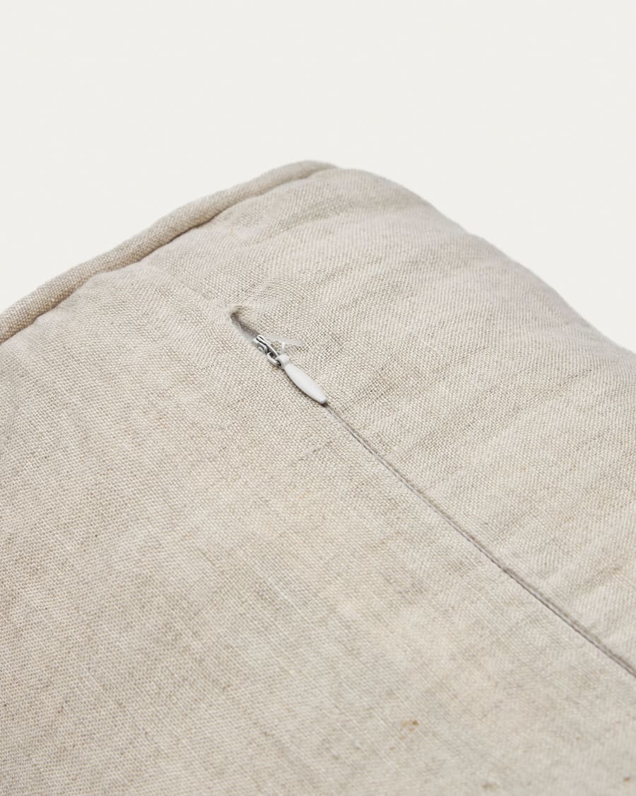 Forallac 100% linen roll cushion cover in beige
