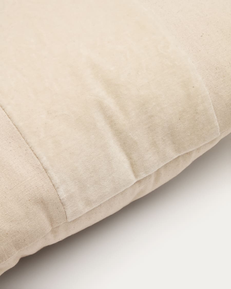 Zaira cushion cover 100% cotton and white velvet 45 x 45 cm