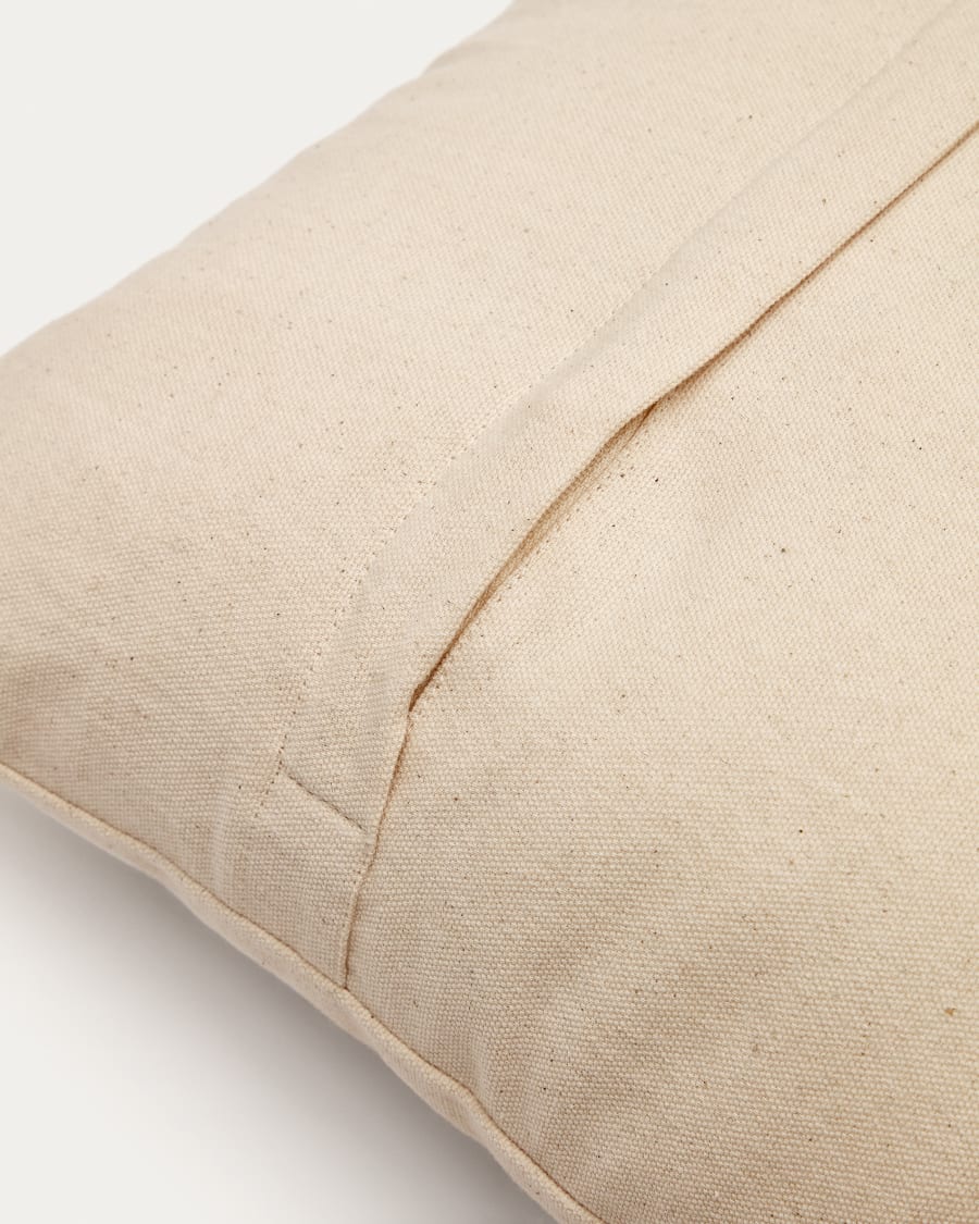 Zaira cushion cover 100% cotton and white velvet 45 x 45 cm