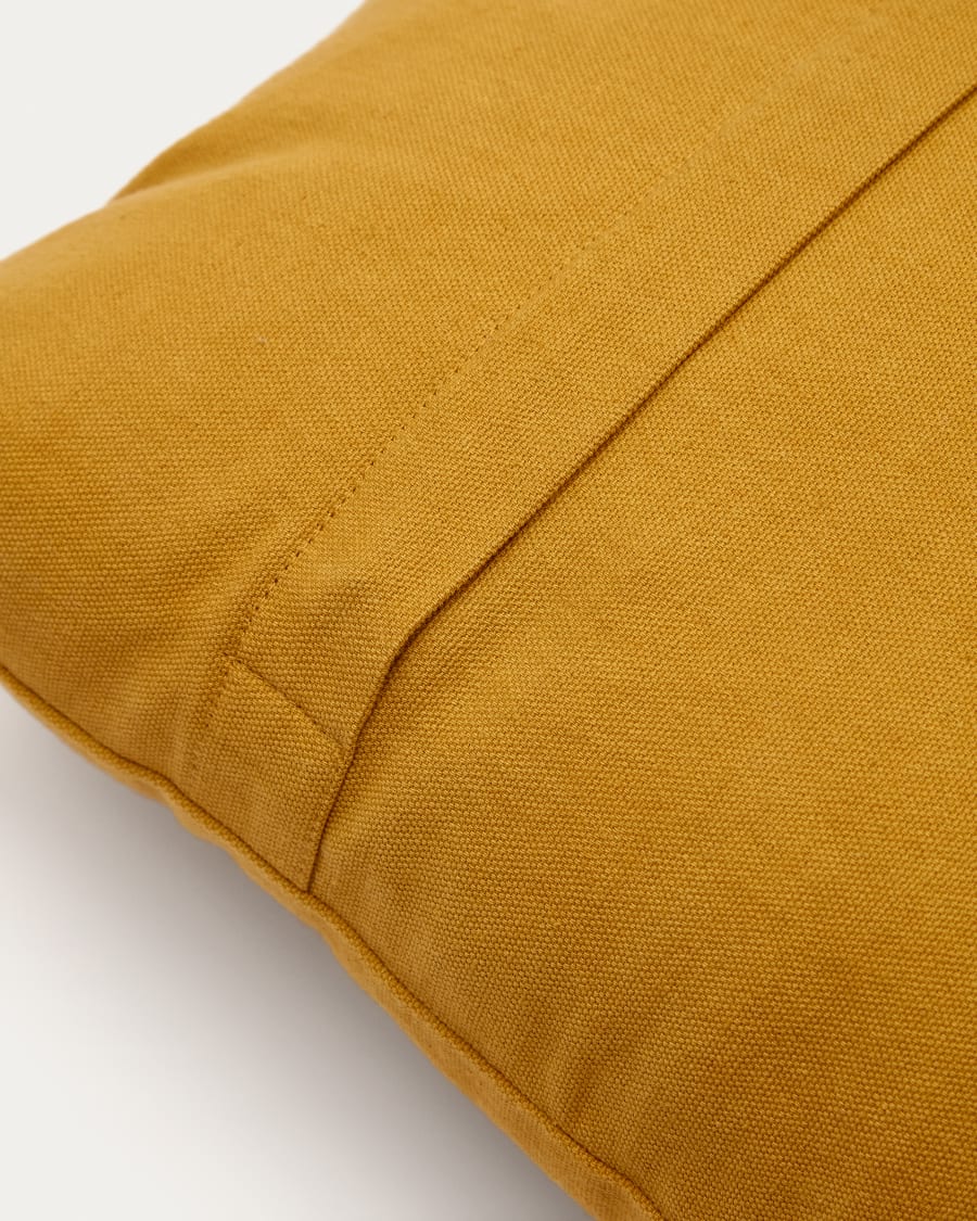 Zaira cushion cover 100% cotton and mustard velvet 45 x 45 cm