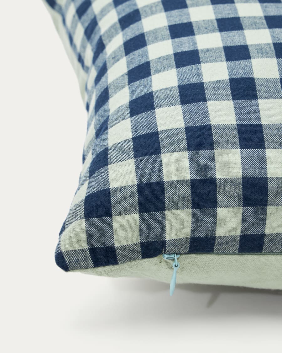 Yanil cushion cover 100% cotton green and blue squares 45 x 45 cm