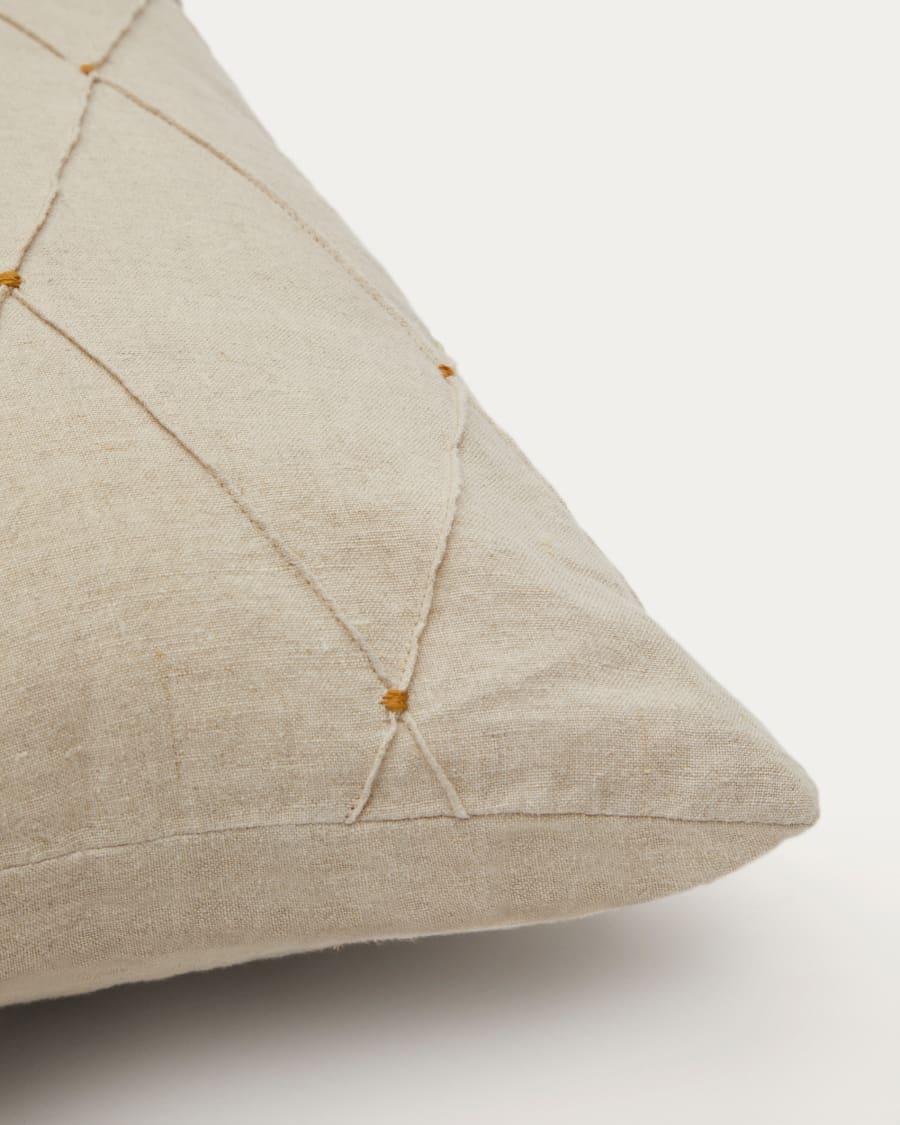 Syteri 100% natural embroidered linen cushion cover 45 x 45 cm