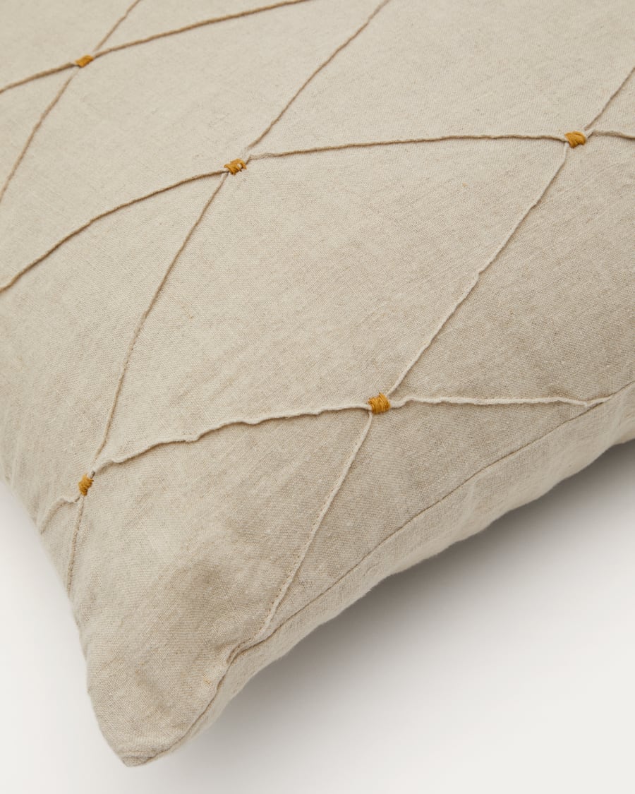 Syteri 100% natural embroidered linen cushion cover 45 x 45 cm