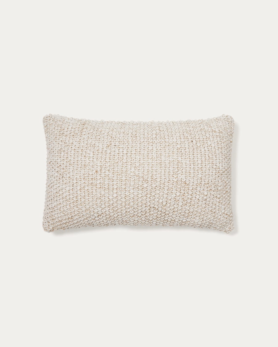 Sunira cushion cover in cotton and natural jute, 30 x 50 cm