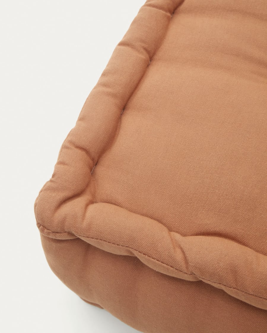Besalu floor cushion, 100% brown cotton, 60 x 60 cm