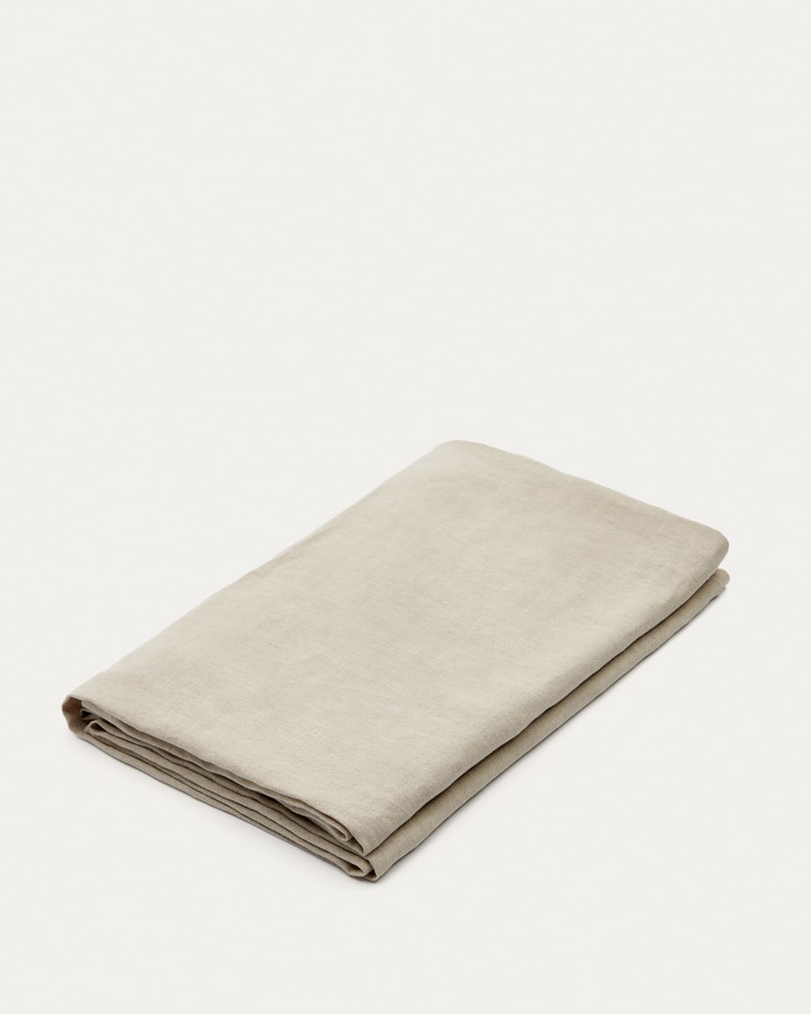 Pals 100% linen table cloth in beige, 170 x 250 cm