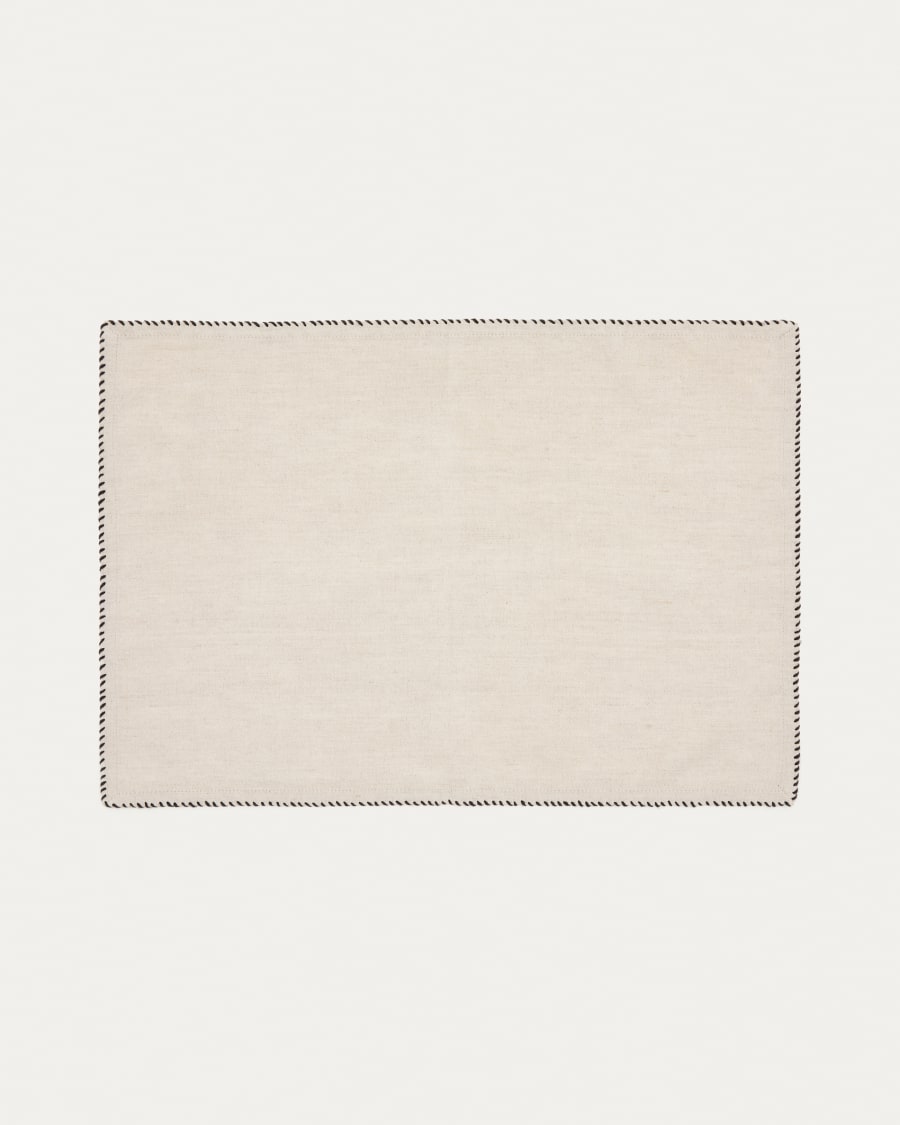 Sanpola set of 2 beige linen embroidered placemats