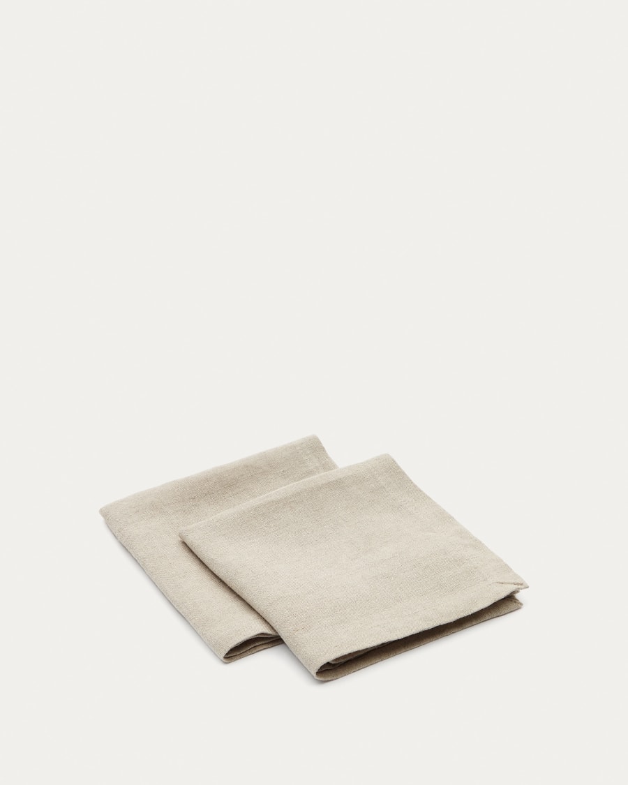 Pals set of 2 serviettes, 100% linen in beige