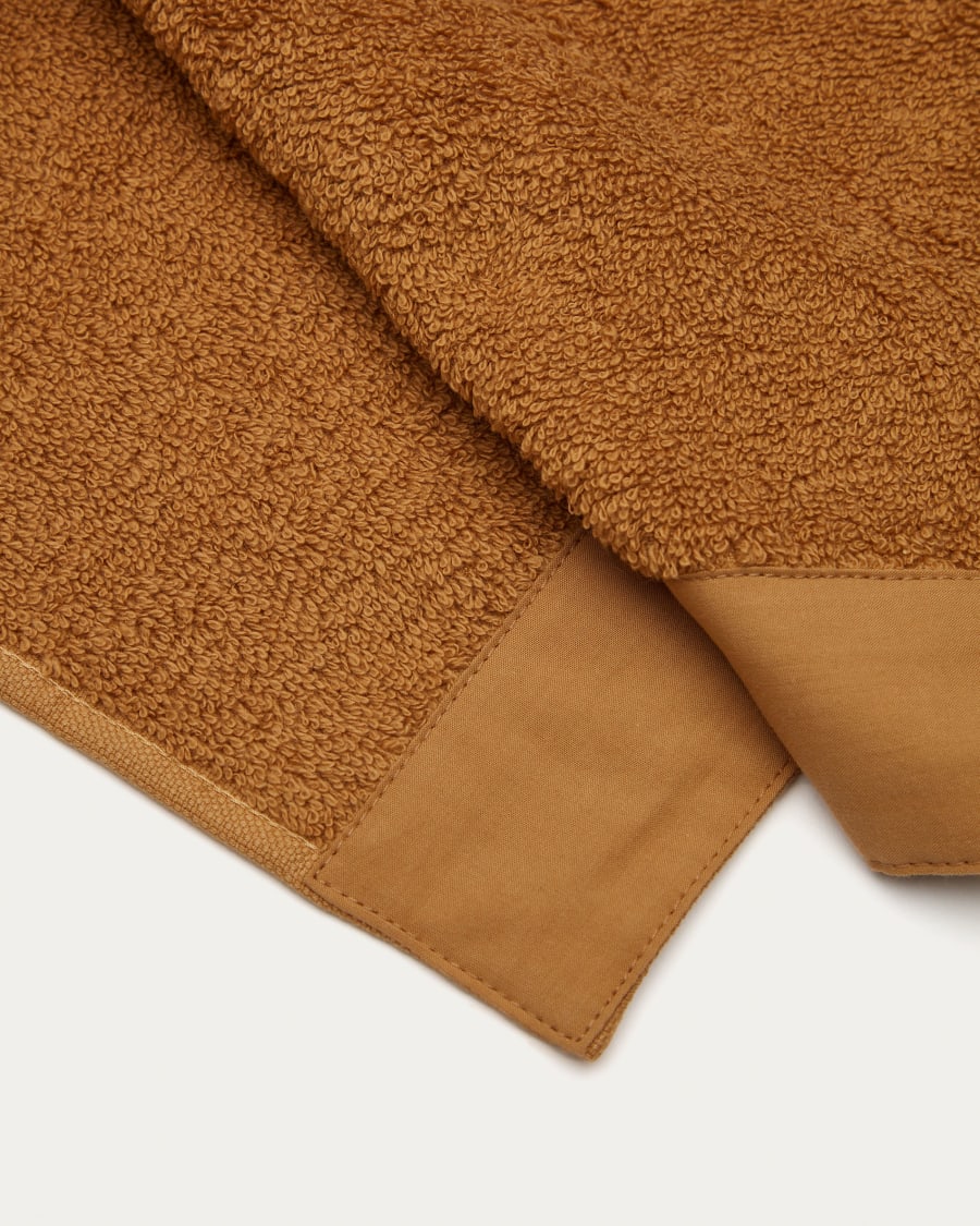 Takeshi face towel in 100% brown cotton 30 x 50 cm