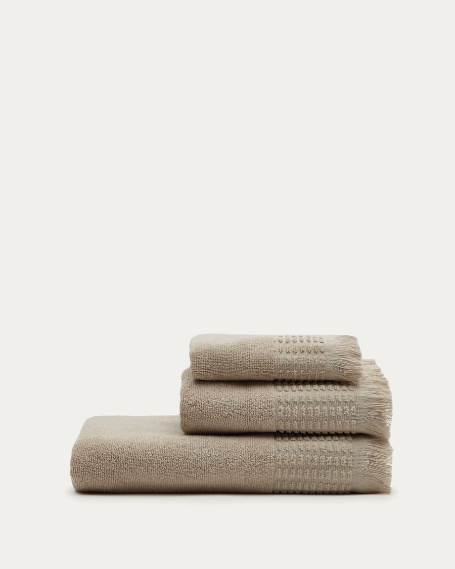 Veta bath towel in 100 beige cotton 70 x 140 cm Kave Home International