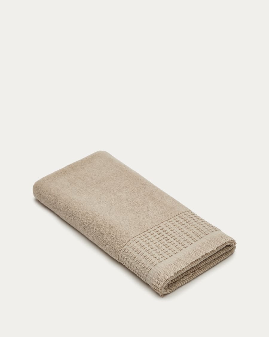 Veta bath towel in 100% beige cotton 70 x 140 cm