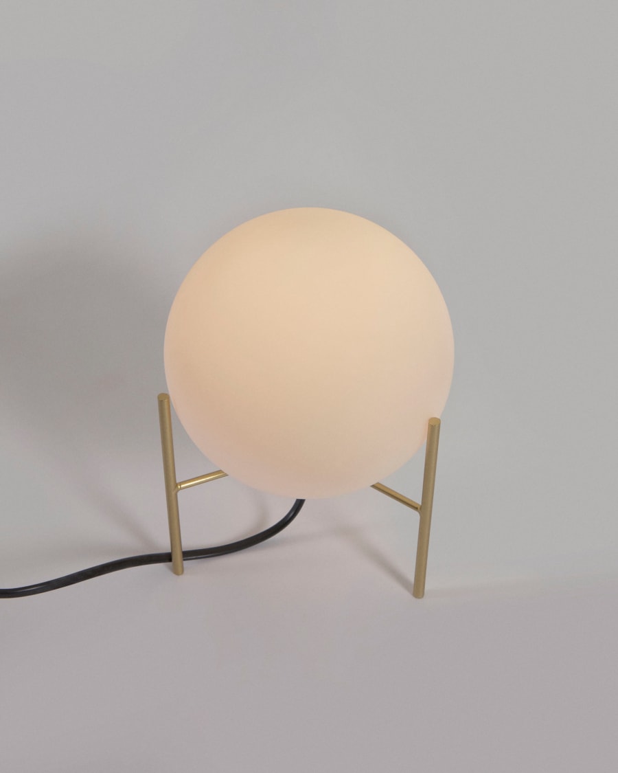 Seina table lamp in steel with brass finish UK adapter